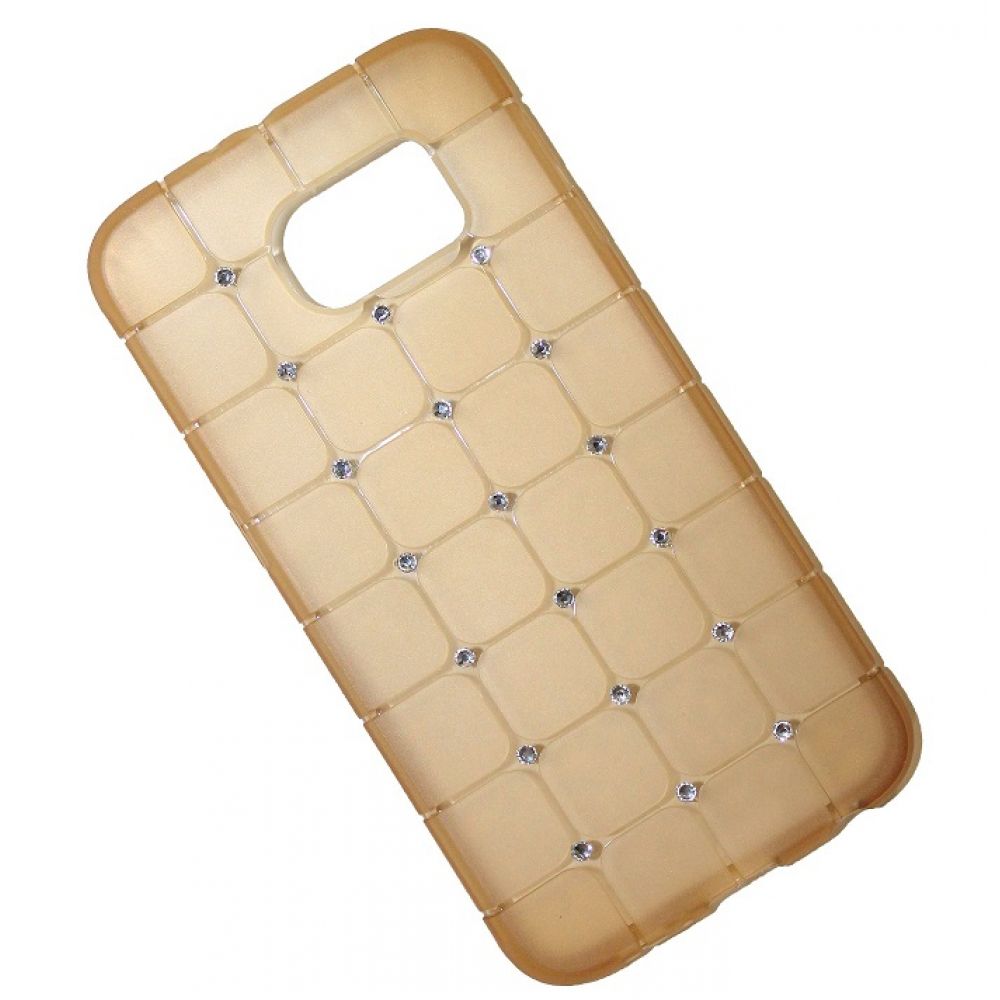 OEM Protector for Samsung S6, With crystals, Silicone, Gold - 51342